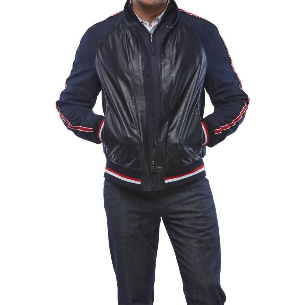 NEW LUSSO BENI hampi leather jacket in navy